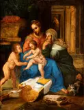 Giulio Pippi detto Giulio Romano, Madonna della gatta, The work is a copy of the painting by Giulio Romano in the Museum of Capodimonte in Naples.