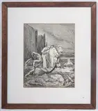 Gustave Doré, Illustration from the Divine Comedy with Dante and Charon, framed