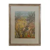 Michele Cascella, House in the woods in spring, multiple on paper, p.a. in frame