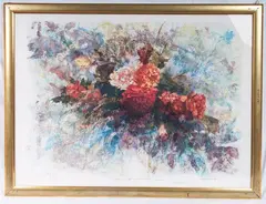 Vase with flowers, multiple on paper by Renzo Vespignani, offered May 2025