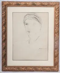 Woman's face, multiple on paper by Luigi Montanarini, offered May 2025