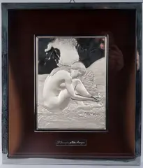 "The Sprout" by Pietro Annigoni, 925/1000 silver plate gr.250 copy no. I /345 in frame State of preservation: very good, offered May 2025