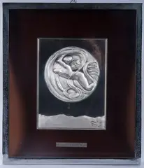 "Space Eve" by Salvador Dalí, 925/1000 silver plate gr.250 copy no. I /408 in frame State of preservation: very good, offered May 2025