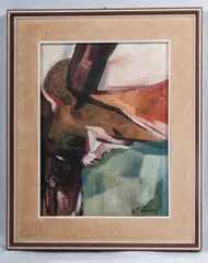 Pink abstract by Mauro Fabiani, 1698, in a contemporary frame, offered May 2025