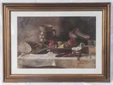 Baba Corneliu, Still life with fruit and crockery