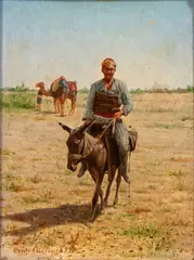 Caravan in the desert by Ovide Curtovich, 1930, offered May 2025