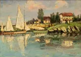 Vittore Antonio Cargnel, Boats at the pier
