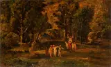 Adolphe Joseph Thomas Monticelli, Children playing in the wood