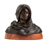 Antonio Ugo, Madonna with veil, Engraved signature on the back: Ugo