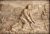 Giuseppe Romagnoli, Il lavoro (sketch), 1940, Engraved signature lower left: Romagnoli