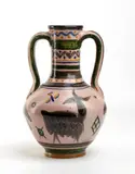 Richard Dölker, Vase with little goats decoration, Stamp on the bottom: I.C.S.