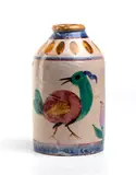 Richard Dölker, Small vase with birds and flowers, Stamp on the bottom: I.C.S.