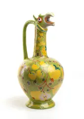 Griffin-shaped amphora with decoration of yellow fruits by Vincenzo Pinto, Signature on the bottom: V. Pinto, offered May 2025
