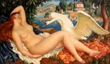 Théophile Robert, Leda and the Swan, 1918