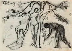 Giovanni Guerrini, Study for ENAPI (Ente Nazionale per le Piccole Industrie) poster, 1927, Pencil on paper