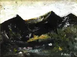 Mountain landscape by Mario Sironi, 1956, offered May 2025