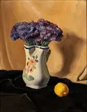 Orazio Amato, Vase of flower with lemon