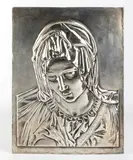 Marcello Mortet, Silver bas-relief depicting the Virgin, Made of lost-wax casting and attributed to Marcello Mortet