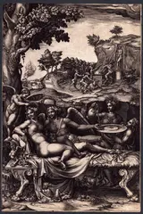 Giorgio Ghisi, Cupid and Psyche, after Giulio Romano, Engraving