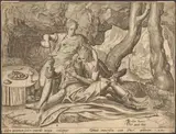Philip Galle, Lot's drunkenness, After Anton von Blockland. From the series "The Story of Lot". Engraving