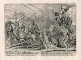 Philip Galle, Triumph of Time | Triumph of Fame | Triumph of Virtue | Triumph of Christ, After Martin van Heemskerk. Lot of four plates from the series "The Six Triumphs of Petrarch". Engraving