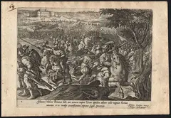 Hendrik Goltzius, Johannes Medices Parmensi bello..., after Giovanni Stradano, Engraving