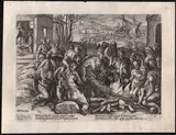 Hendrik Goltzius, St. Paul bitten by a viper, after Giovanni Stradano, Engraving