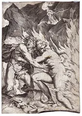 Agostino Carracci, Orpheus and Eurydice, from "Lascivie", Engraving
