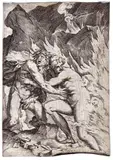 Agostino Carracci, Orpheus and Eurydice, from "Lascivie", Engraving