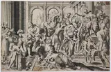 Annibale Carracci, Saint Roch Giving Alms, Etching