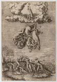 Michelangelo Buonarroti, The Fall of Phaeton, 17th century copy of the famous print by Nicolas Beatrizet (1515 -