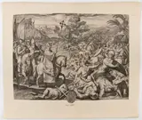 Francesco Villamena, Battle of Las Navas de Tolosa, after Antonio Tempesta, Etching