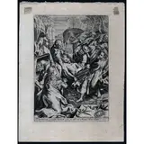 Giacomo Lauro, Deposition, after Federico Barocci, 1598, Etching