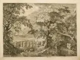 Jan van Londerseel, Landscape with Christ in the Wheat Fields, after David Vinckboons, Etching