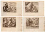 Remigio Cantagallina, Landscapes, 1609, Lot of four prints. Etching