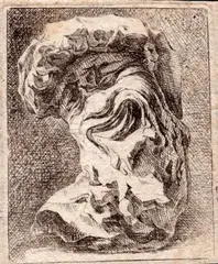 Bartholomeus Breenbergh, Theatrical mask, Etching