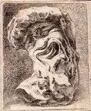 Bartholomeus Breenbergh, Theatrical mask, Etching