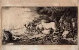 The animals entering Noah's ark by Giovanni Benedetto Castiglione detto Il Grechetto, Etching, offered Apr 2025