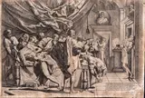 Pietro Testa, The suicide of Cato, Etching