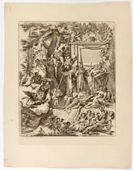 Arnold van Westerhout, Allegory in honor of the arrival of Cardinal Franciotti as bishop of Lucca, after Pietro Testa, Copy in reverse after Testa. Etching