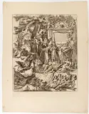 Arnold van Westerhout, Allegory in honor of the arrival of Cardinal Franciotti as bishop of Lucca, after Pietro Testa, Copy in reverse after Testa. Etching