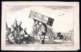 François Collignon, Suite of the Huit Marines, after Stefano Della Bella, Lot of six etchings from a series of eight