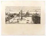 Gaspar van Wittel, Piazza del Popolo in Rome, After Cornelis Meijer. Etching