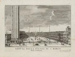 Luca Carlevarijs, Veduta della Piazza di S.Marco, verso S. Giminiano, From the series "Le fabriche e vedute di Venezia". Etching