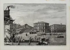 Forum olitorium and region prospectum, cum proximis publicis Magistatibus, et ponte Rivoalti... by Michele Marieschi, From the series "Magnificentiores Selectioresque Urbis Venetiarum Prospectus". Etching, offered Apr 2025