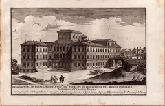 Alessandro Specchi, Palazzo Pontifico al Vaticano | Palazzo Borghese | Palazzo Barberini | Palazzo Pamphilj al Collegio Romano | Palazzo Colonna, Lot of five plates depicting the palaces of Rome. Etching