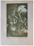 The Fall of Phaeton, after Giuseppe Cesari called Cavaliere d'Arpino. by Comte de Caylus Anne Claude Philippe de Tubières, Woodcut (Lesueur) and etching (de Tubières), offered Apr 2025