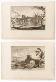 Adrien Manglard, Ponte Salaro | Ponte Mamolo fuori di Roma, 1753, Lot of two prints. Etching