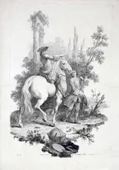 Joseph Wagner, Allegory of Europe, after Jacopo Amigoni, Etching