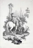 Joseph Wagner, Allegory of Europe, after Jacopo Amigoni, Etching